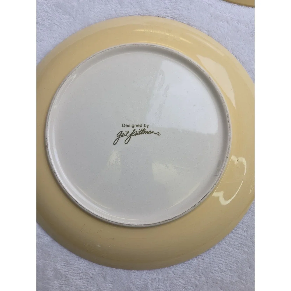 3 Gail Pittman Siena Banded Stripes Dinner Plates Southern‎ Living At Home Rust